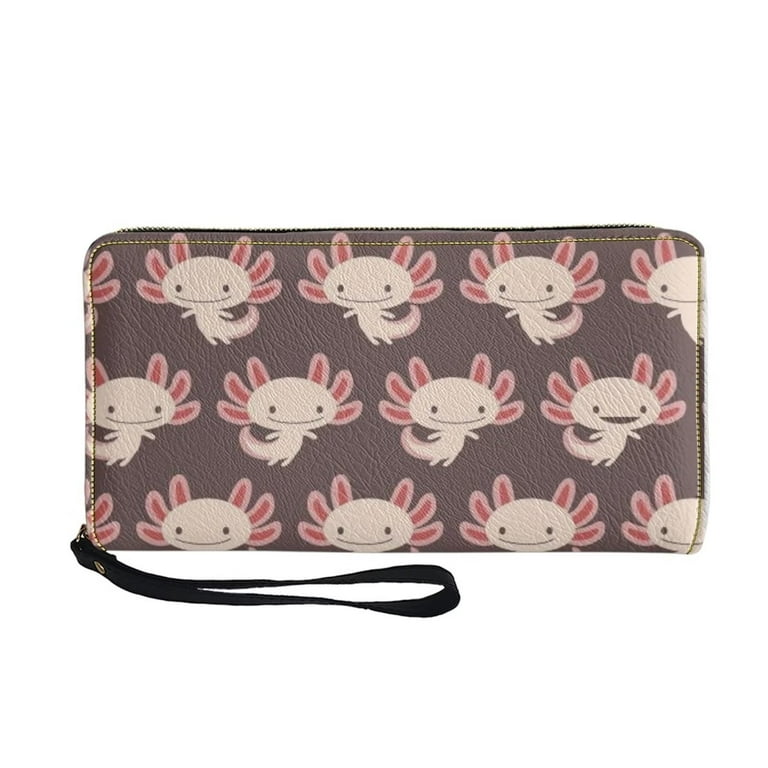 Fkelyi Pink Cow Print Zipper Wallets for Women and Girls,Credit Cards Phone Purse Pouch,Debit Cards Card Holder Organizer Wallet for Travel and Office