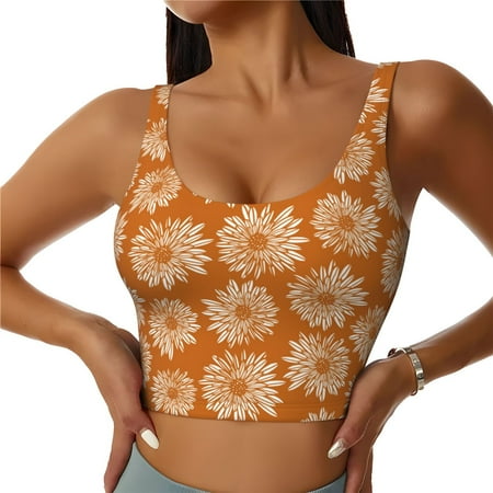 Matuu Autumn Sunflower Warm Colors for Women s Sports Bra - Soft  Comfortable and Breathable Sports Vest for Yoga  Fitness  and Dance-XX-Large