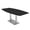 Black Cypress w/Silver Base no Electric, variant on 6 Person Boat Shaped Conference Table With Metal Base And Power Module