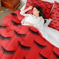 thumbnail image 4 of Castle Fairy Elegant Glitter Eyelash Bedding Comforter Set 7 Pieces for Teens Girls,Bling Makeup Full Bedding Set Lightweight,Black Red Fitted Sheet Flat Sheet,Breathable Home Decor,Reversible, 4 of 8