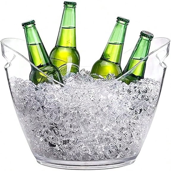 Large Ice Buckets, 8000ML/272oz Capacity, Transparent Acrylic Beverage Cooler Plastic Ice Drink Bucket, Champagne Bottle Ice Bucket, Wine Cooler Bucket, Party BBQ Picnic Home Bar Beverage Bucket