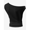 thumbnail image 4 of Women One Shoulder Ruched Crop Tank Tops Casual Off The Shoulder Twist Strap Summer Tanks Tops Going Out Crop Shirts, 4 of 5