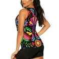 thumbnail image 4 of Picia Colorful Floral Embroidery Mexican Pattern Women's Workout Tank Top,Breathable Activewear,Slim Fit Athletic Top,Versatile Workout Moisture-wicking top-Large, 4 of 9