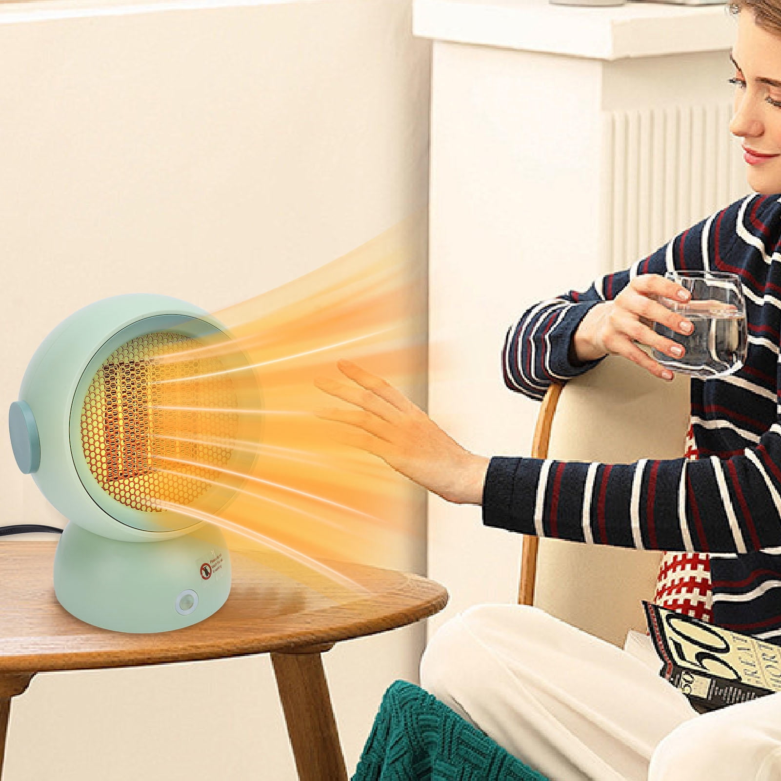 Suodoka Portable Quiet Desktop Heater 7.1"×9.1" 1.7lb Rapid‑Heat, Energy‑Efficient, Overheat & Tilt Safety – Ideal for Bedsides, Study Rooms, and Small Spaces