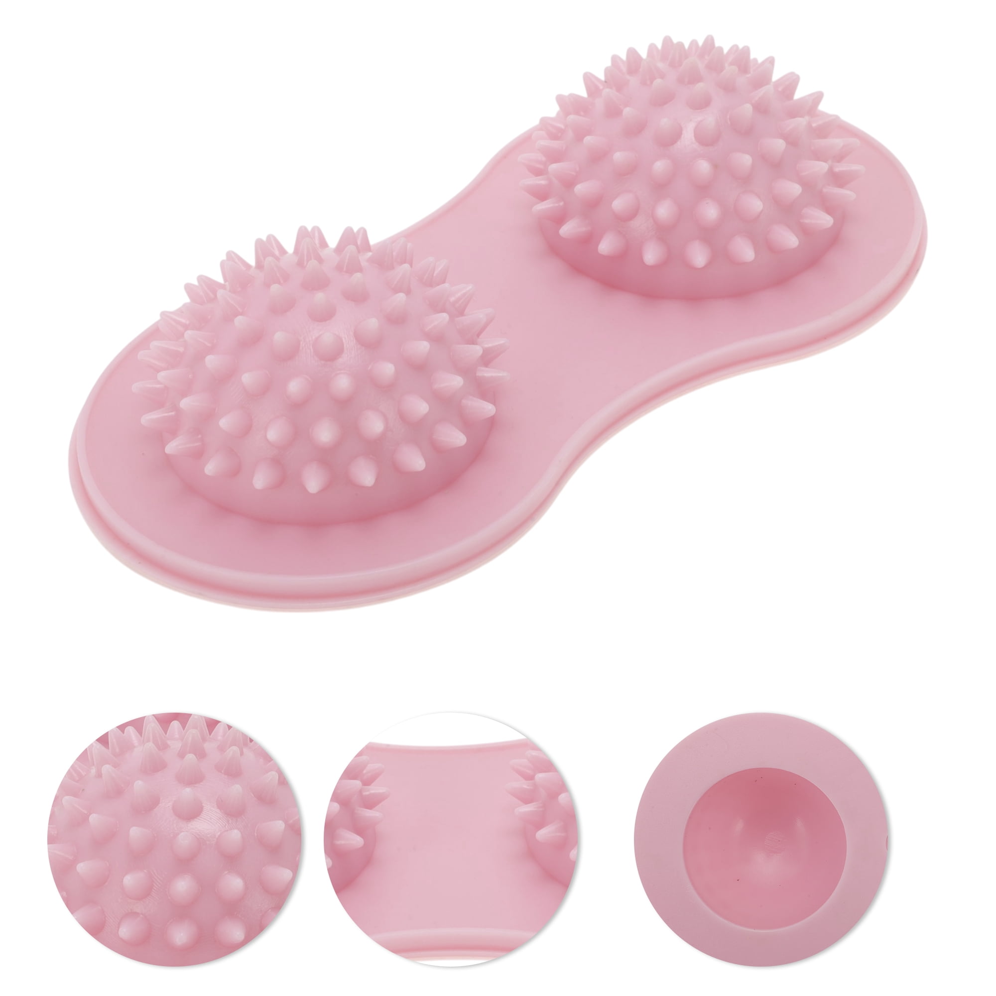 Unique Bargains Durable Useful 1 Pc Double Sphere Foot Massager for Home Pink