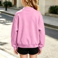 thumbnail image 6 of BXJX Girls Bomber Jackets, School Fleece Lined Snap‑Button Long Sleeve Outerwear for Spring Fall Pink Size 10-11 T, 6 of 6