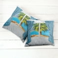 thumbnail image 2 of Ambesonne Colorful Throw Pillow Cover 2 Pack, Tropical Beach Sun, 16", Blue Green, 2 of 6