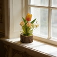 thumbnail image 6 of AYktou Artificial Flowers with Vase, Simulation Tree Stump Flower Pot Artificial Tulips Roses Potted Flowers, ArtificialFlowers in Vases ArtificialPlants Desktop Potted Plants for Office Home Decor, 6 of 6