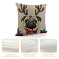 thumbnail image 4 of YINGXI Pug Christmas Pillow Covers,Pug Christmas Decorations,Pug Pillow,Pug Decor,Pug Dog Merry Christmas Decorative Throw Pillow Covers,Pug Gifts for Pug Lovers,Pug Gifts 22x22in, 4 of 5