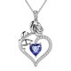 thumbnail image 1 of Collar con colgante de corazón y flor de rosa con piedra natal de plata de ley 925, regalos de joyería para mujeres, 1 of 5