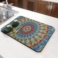 thumbnail image 3 of Washable Rubber Boho Abstract Art Vintage Dish Drying Mats for Kitchen Counter Home Large Coffee Bar Pad Accessories and Decor for Utensils Stemware 23.5''x15.5'', 3 of 7
