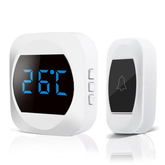 Home Smart Doorbell Outdoor Waterproof Self-Powered Door Bell with Temperature Large Screen Display EU Standard