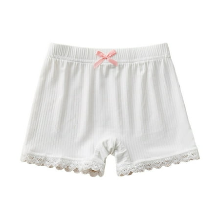Akiihool Toddler Underwear Girls Little Girls  Soft Cotton Underwear Kids Cool Breathable Comfort Panty Briefs Toddler Undies(White 5-6 Years)