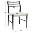 thumbnail image 3 of SAFAVIEH Couture Shaylyn Classic Linen Solid Dining Bistro Chair, Taupe/Black, 3 of 13