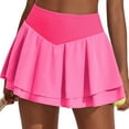 thumbnail image 2 of QATAINLAV Tennis Skirt for Women Double Ruffle Pleated Golf Skort Casual High Waisted Tummy Control Yoga Athletic Skirts Hot Pink XXL Vacation Sales, 2 of 7