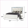 thumbnail image 4 of Bedroom Set, 5 Pc Queen Modern Cream Wood with LED Lights & Crystal Accents | Wood | Standard Beds, 4 of 20