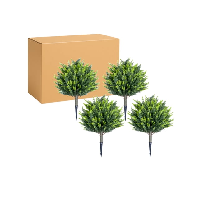 QinaQin Árbol topiario artificial con estaca para suelo, planta decorativa para interior o exterior, ideal para jardín, entrada, patio o balcón
