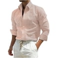 thumbnail image 4 of Ceisia Men's Slim Fit Long Sleeve Striped Button-Down Shirt Casual Summer Beach Top Khaki XXL Gifts, 4 of 5