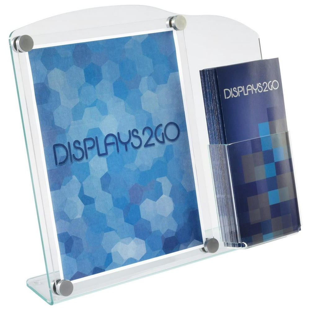 Acrylic Sign Frame With Brochure Holder Displays 8 5x11 Graphics Literature Pocket For 4x9