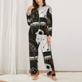 thumbnail image 2 of Picia Casino And Sports Pattern Women’s Long-Sleeve Sleepwear Set - Soft 2-Piece Loungewear with Pockets, Comfy PJs for Relaxing Nights-Large, 2 of 7