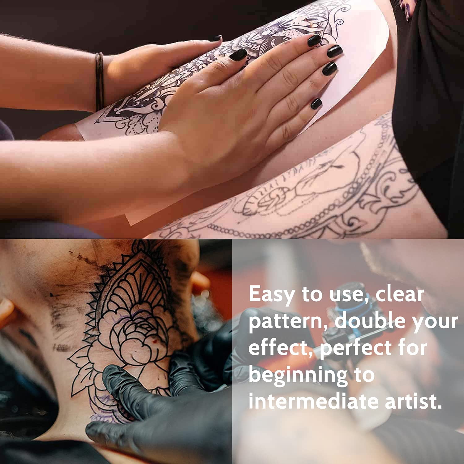 Tattoo Transfer Paper - 100 PCS Stencil Paper, 4 Layers 8.5" x 11" A4 Size Thermal Stencil Paper for Tattoo Transfer Kit Supplies