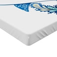 thumbnail image 2 of Ambesonne Marine Fitted Sheet, Hammer Head Shark Ocean, Twin XL Size, Blue Aqua White, 2 of 3