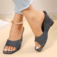 thumbnail image 6 of Anuirheih Clearance Slip on Sandals Women,Women's Wedges Shoes Ladies Beach Sandals Summer Non-Slip Causal Slippers(Dark Blue), 6 of 6