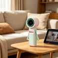 thumbnail image 5 of Handheld Fans That Blow Cold Air Summer Color-Block Foldable Lanyard Fan Stepless Speed Regulation Neck-Hanging Desktop Handheld Mini High-Speed Fan for Home,Office,Kitchen,Dorm Use, 5 of 5