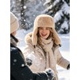 thumbnail image 4 of Gustave Winter Trapper Hat with Ear Flaps for Women Men Windproof Warm Trooper Hats Cold Weather Faux Fur Plush Ushanka Russian Hat for Outdoor Hunting Skiing - Khaki, 4 of 8