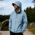 thumbnail image 2 of UPF 50+ Sun Protection Jacket for Men Hooded Long Sleeve Zipper Lightweight Quick Dry Windbreaker Athletic Tops with Pockets Blue XXL, 2 of 9
