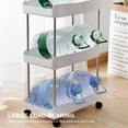 thumbnail image 2 of 4-Tier Rolling Multipurpose Cart with Wheel Hook Multifunctional Storage Organizer Portable Vertical Shelf Serving Cart for Kitchen Bathroom Office, 2 of 8