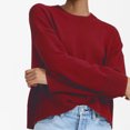thumbnail image 2 of HAPIMO Rollbacks Womens Sweaters Fall Fashion Long Sleeve Crewneck Knitwear Solid Color Casual Jumper Pullover Sweaters for Women Wine XXXL, 2 of 2