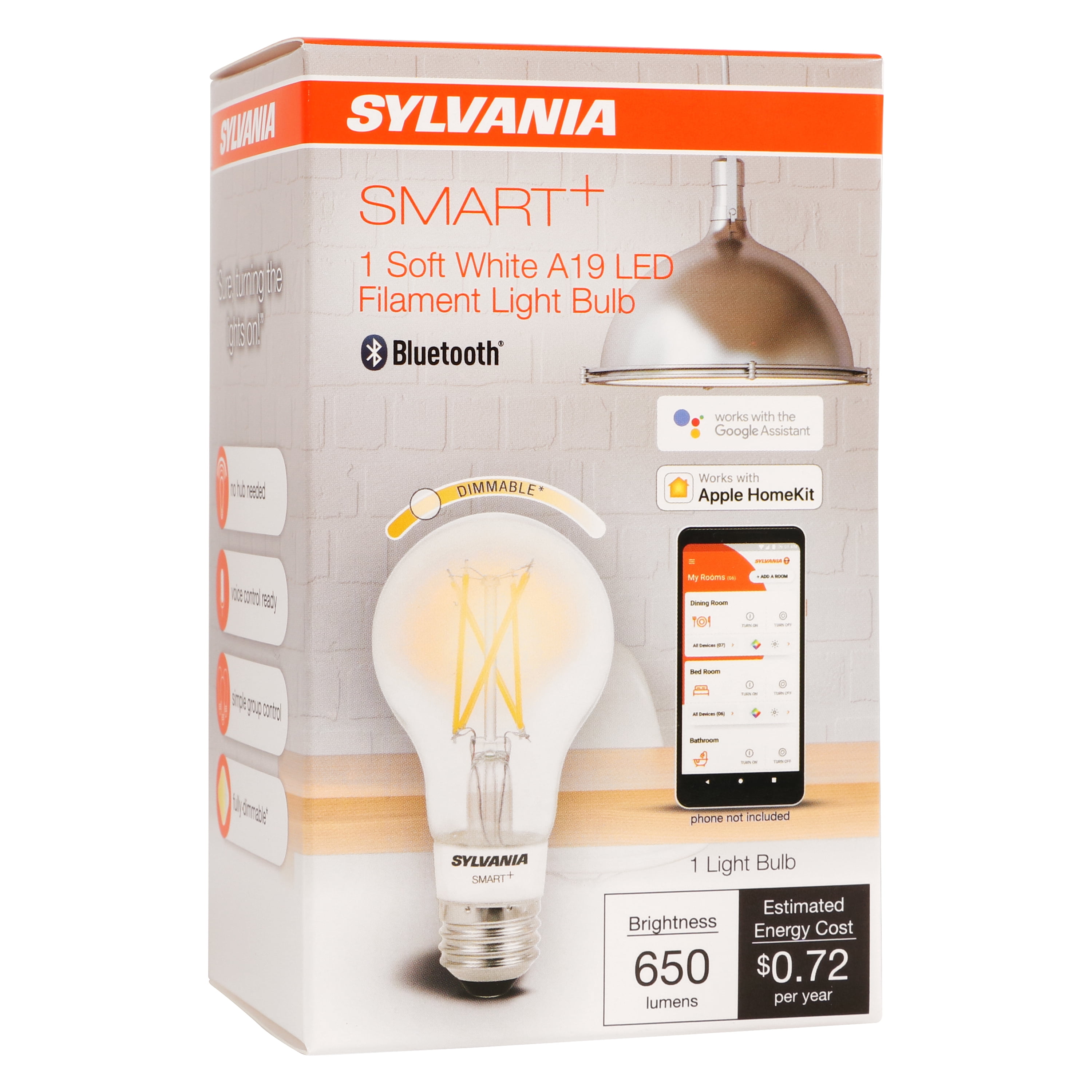 Uil Rechtsaf Woordenlijst Sylvania Smart LED A19 Light Bulb, 40 Watt, Dimmable, Soft White, 1 Pack -  Walmart.com