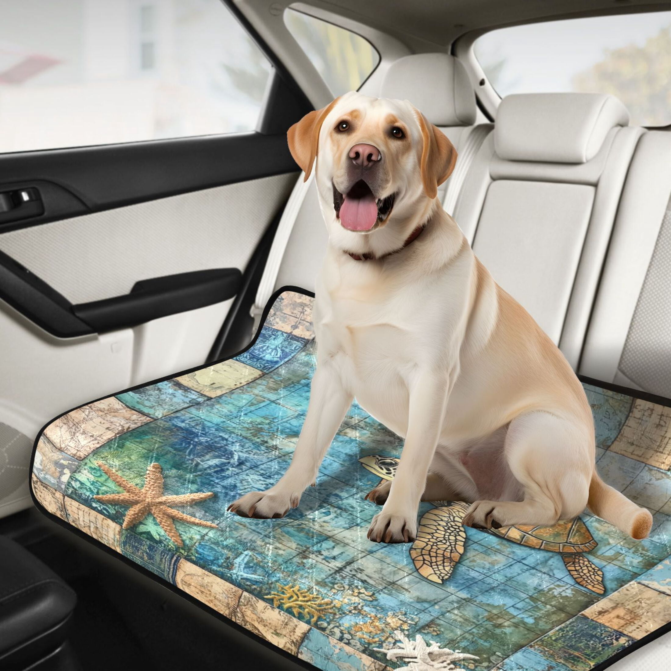 Qxltty Turtle Coral Figure Cat litter Pads Pet Set of 3 Diaper Mats Center Anti-leakage Layer Absorbent Soft and Comfortable