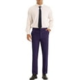 thumbnail image 2 of Lars Amadeus Dress Pants for Men's Classic Fit Solid Stretch Flat Front Work Business Trousers 30 Purple, 2 of 5