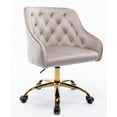 thumbnail image 4 of Desk Chair Modern Swivel Accent Velvet Office Chair, Adjustable Armchair with Gold Base, Modern Leisure Arm Chair for Living Room/Bed Room(Gray), 4 of 8