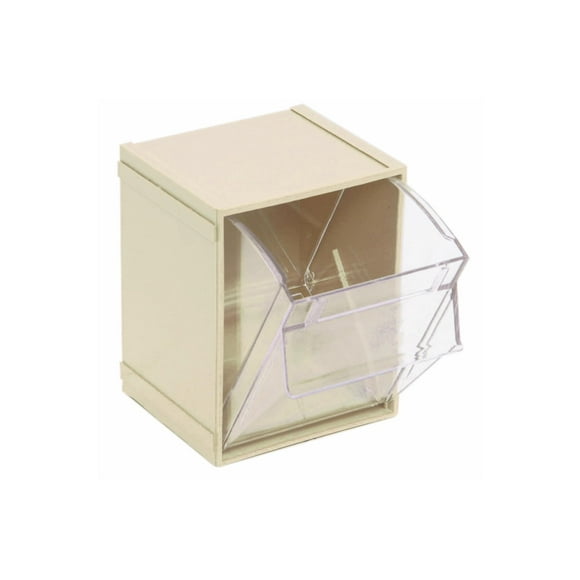 Tip Out Bin System Quantum QTB405, caja de 5 unidades, color marfil transparente