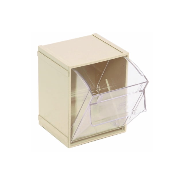 Tip Out Bin System Quantum QTB405, caja de 5 unidades, color marfil transparente