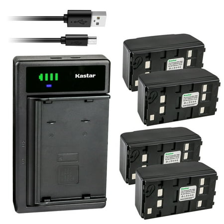 Image of Kastar 4-Pack Battery and Smart USB Charger Replacement for Durace DR10 DR10AA Battery Durace DR11 PC-DR11 DR11AA CPI-IRIS 2 ISAP HH750 ISI Vision III Iris NightSight Cameras