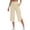 *Beige, variant on Women's High Waist Bermuda Yoga Shorts, Elastic Waist Knee Length Casual Pants with Pockets Black,Women's Plus XXL