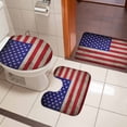 thumbnail image 4 of American Flag Bath Mat 3 Piece Bathroom Rug Set, USA Flag Retro Non Slip Bath Rug Contour Mat and Toilet Lid Cover, Absorbent Shower Mats Soft Bath Rugs and Mats Sets, 4 of 8