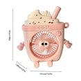 thumbnail image 3 of Ke1Clo Ice Cream Cup Mini Fan, Cute Desk Fan Rechargeable, Portable USB Table Fan with Adjustable Speeds, Fun Cartoon Cooling for Bedroom Office, 3 of 6