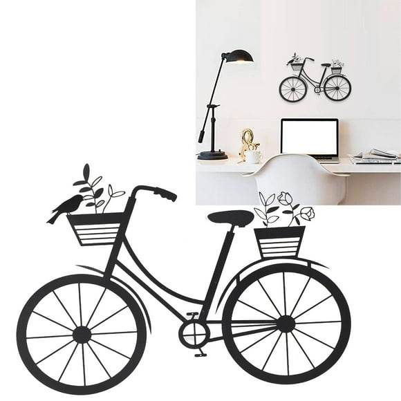 Decoración De Pared De Bicicleta De Metal, Hierro Con Recubrimiento En Polvo, Esculturas De Pared De Metal Versátiles, Estilo Vintage Resistente Para El Dormitorio Del Hogar