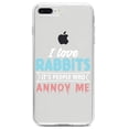 thumbnail image 1 of DistinctInk Clear Shockproof Hybrid Case for iPhone 7 PLUS / 8 PLUS (5.5" Screen) TPU Bumper Acrylic Back Tempered Glass Screen Protector - Love Rabbits - People Annoy Me, 1 of 5