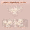thumbnail image 3 of Uxcell 2 Pcs Apliques de Encaje de Flores 3D Parche de Encaje Bordado Adición de Embellecimientos para Vestido de Novia Ropa Accesorios de Manualidades Decoración de Encaje, Beige (20cm), 3 of 6