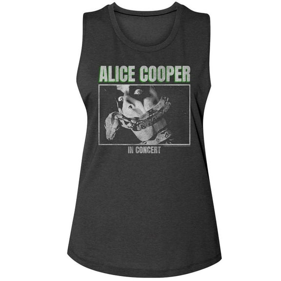 Alice Cooper In Concert Charcoal Women's Muscle Tank Top