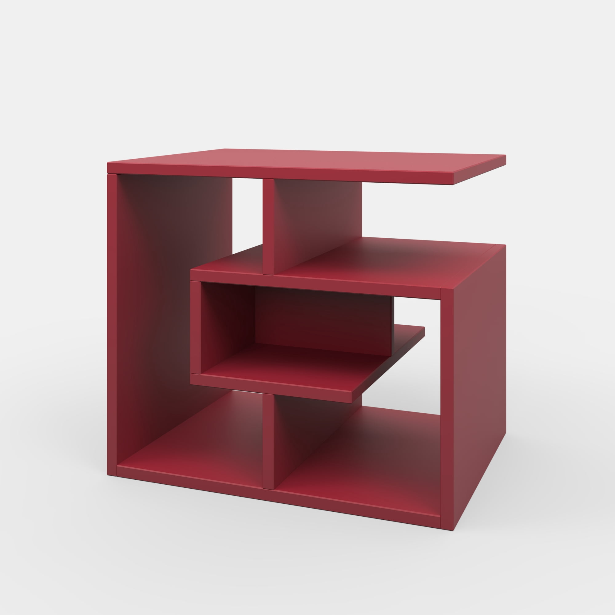 Ada Home Decor Furniture Burgundy 3 Tier Briscoe Modern Side Table