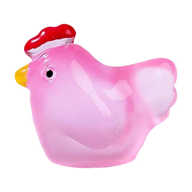Tumotour Mini Resin Chicken Glowing Potted For Mini Tale Garden Aquarium Party Home Decoration