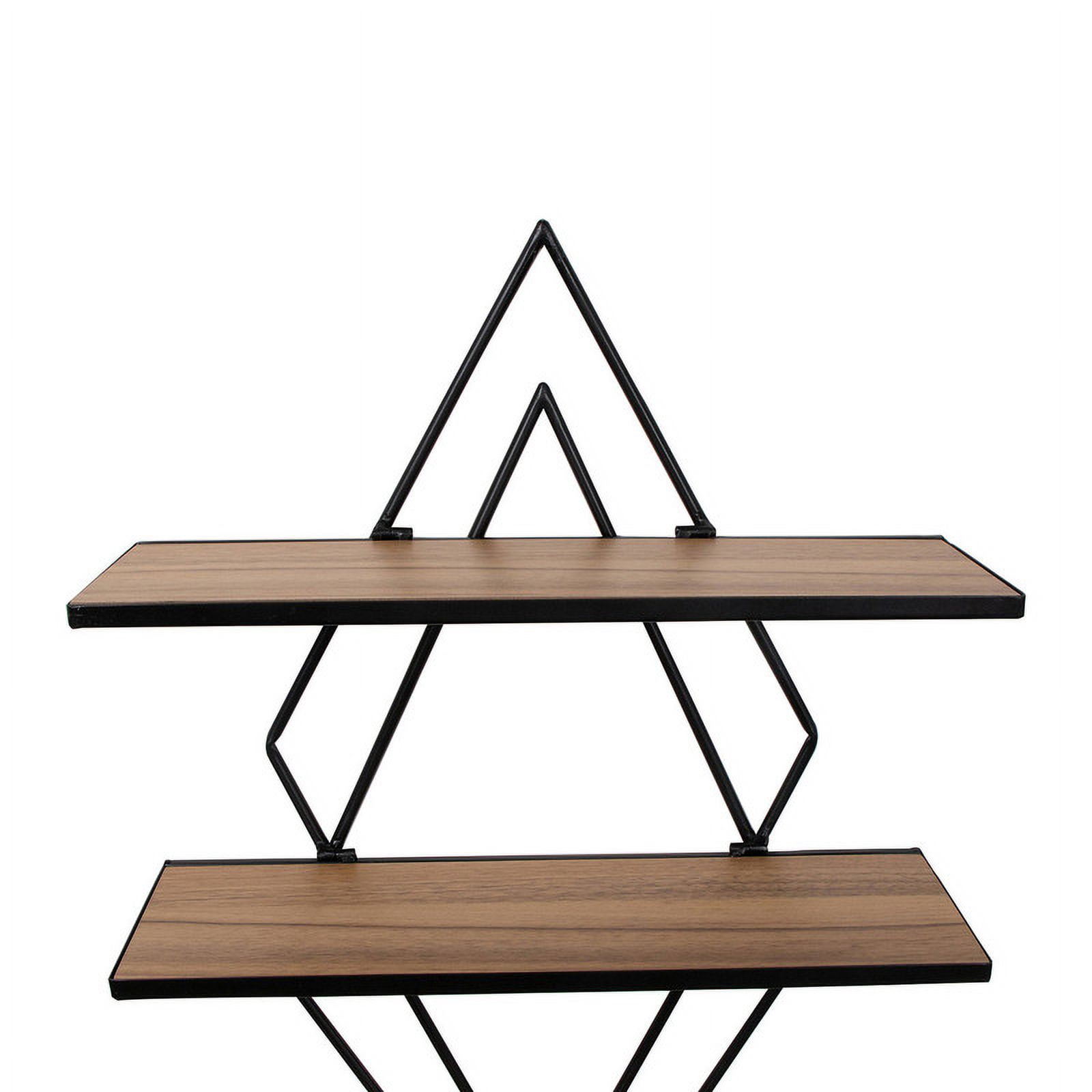 Clarissa Black Geometric Wood-Metal Modern Wall Shelf
