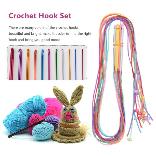 Unbranded 46 Pcs Tunisian Crochet Hook Set Include Plastic Cable Afghan Crochet Hook And Tunisian Afghan Aluminum Knitting Needles